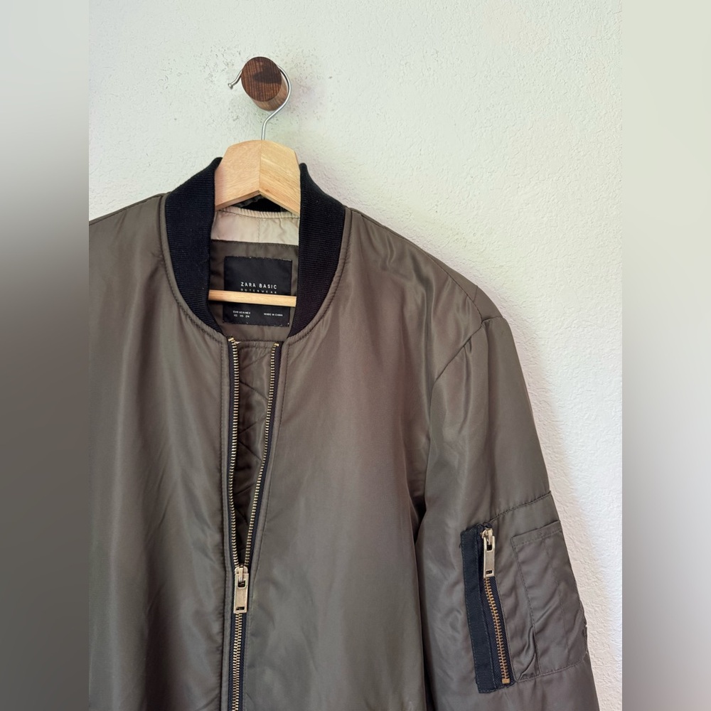 Zara Basic Outerwear Bomber Jacket With Zipper De… - image 4